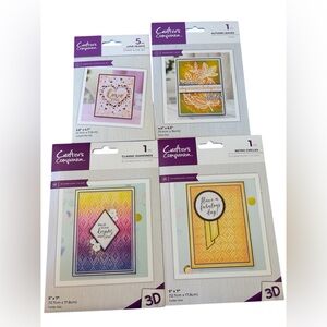 Crafters Companion 3d Embossing Folder , Stamp & Die Set, Mask Lot Total Of 4